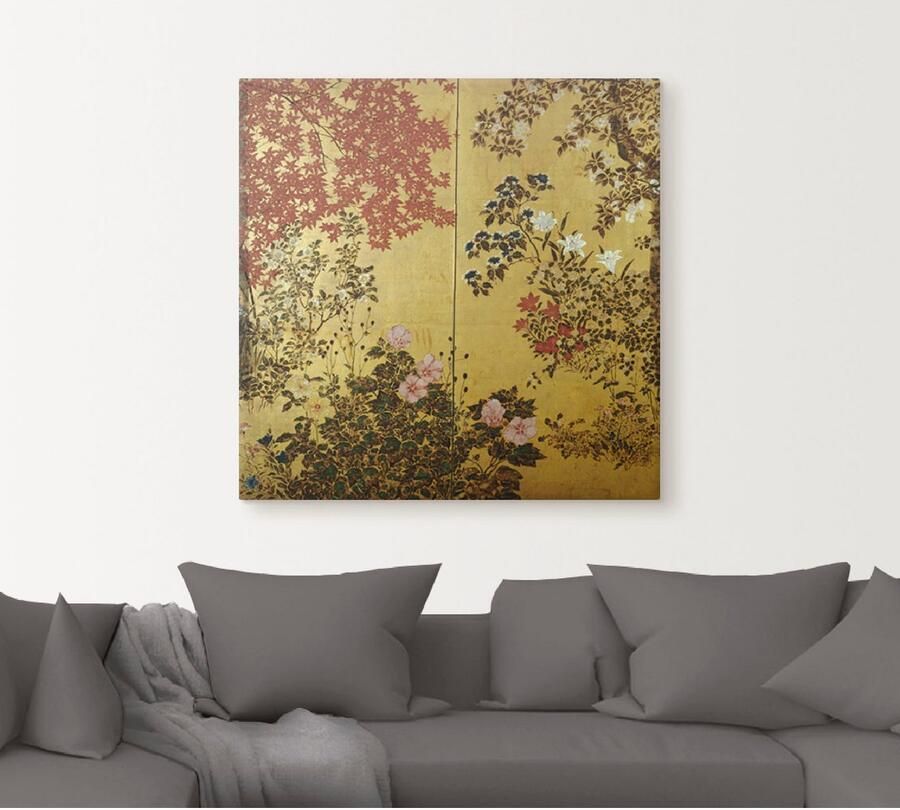 Artland Artprint Japans scherm 18e eeuw als artprint op linnen poster muursticker in verschillende maten - Foto 4