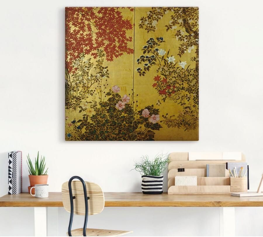 Artland Artprint Japans scherm 18e eeuw als artprint op linnen poster muursticker in verschillende maten - Foto 5