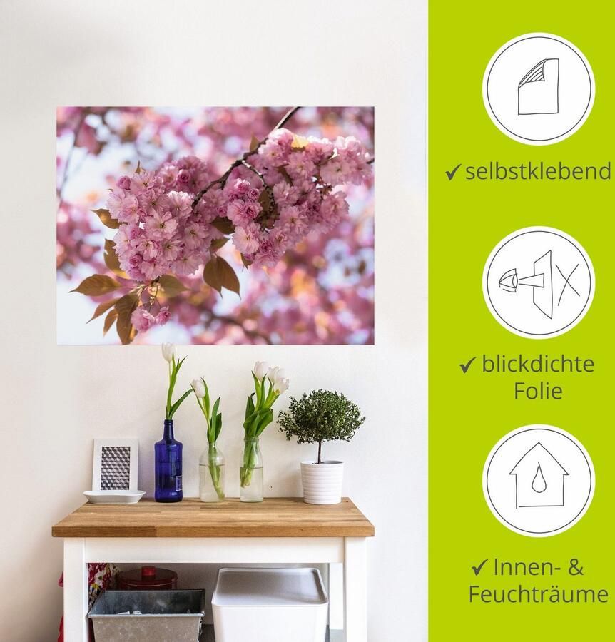 Artland Artprint Japanse kersenbloesem in Love I als artprint op linnen poster muursticker in verschillende maten - Foto 4