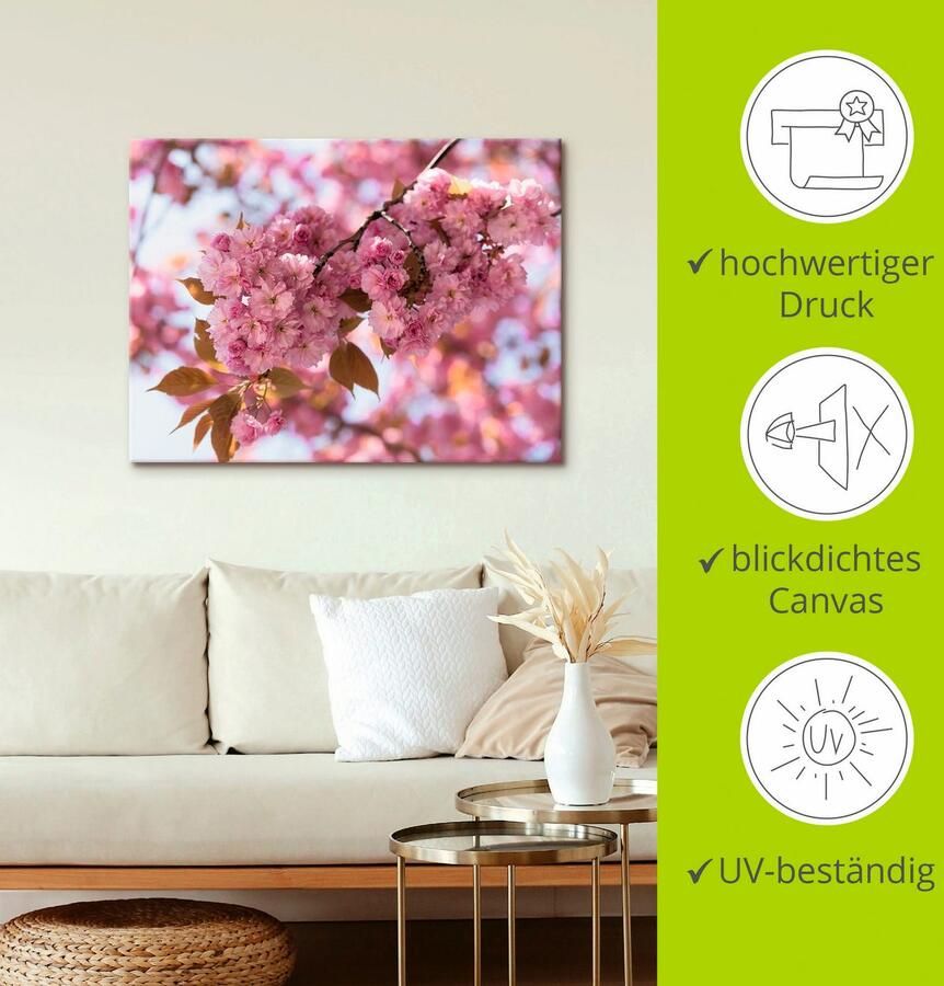 Artland Artprint Japanse kersenbloesem in Love I als artprint op linnen poster muursticker in verschillende maten - Foto 3