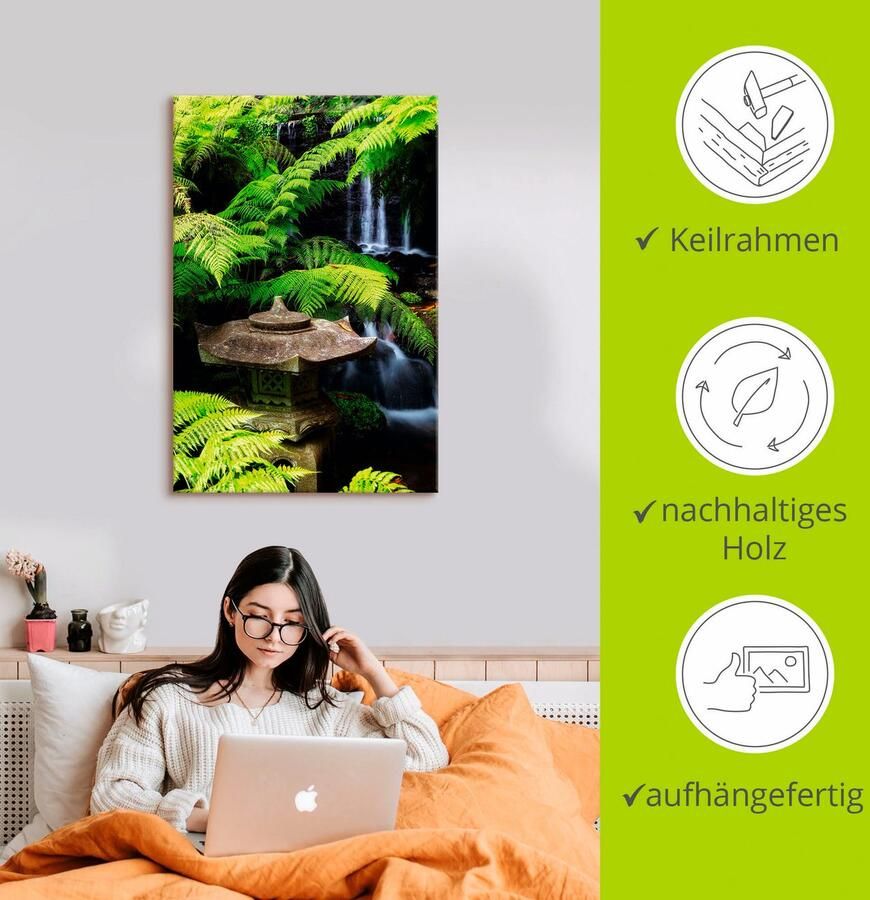 Artland Artprint Japanse lantaarn als artprint op linnen poster muursticker in verschillende maten