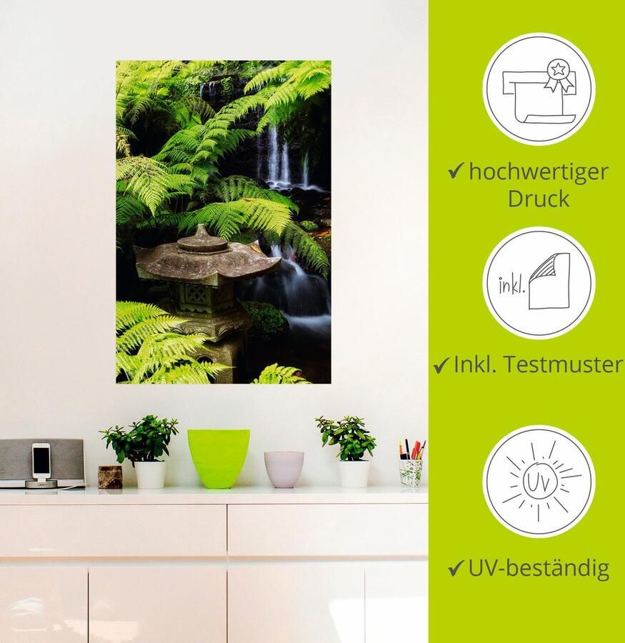 Artland Artprint Japanse lantaarn als artprint op linnen poster muursticker in verschillende maten