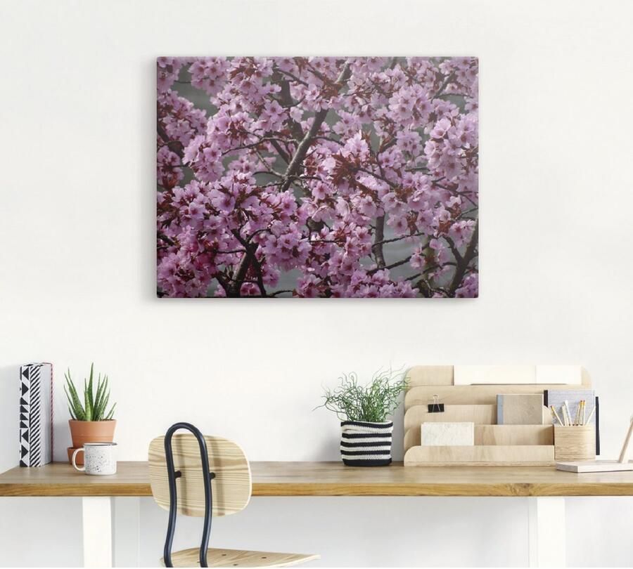 Artland Artprint Japanse sierkersen bloem als artprint op linnen poster in verschillende formaten maten - Foto 3