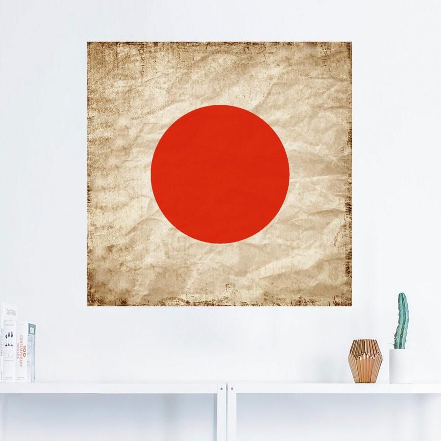 Artland Artprint Japanse vlag Japan symbool als artprint op linnen muursticker in verschillende maten