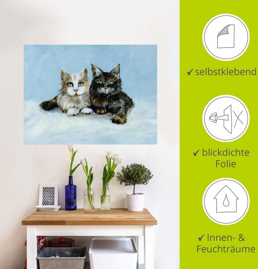 Artland Artprint Jonge Maine-Coon katten als muursticker in verschillende maten - Foto 3