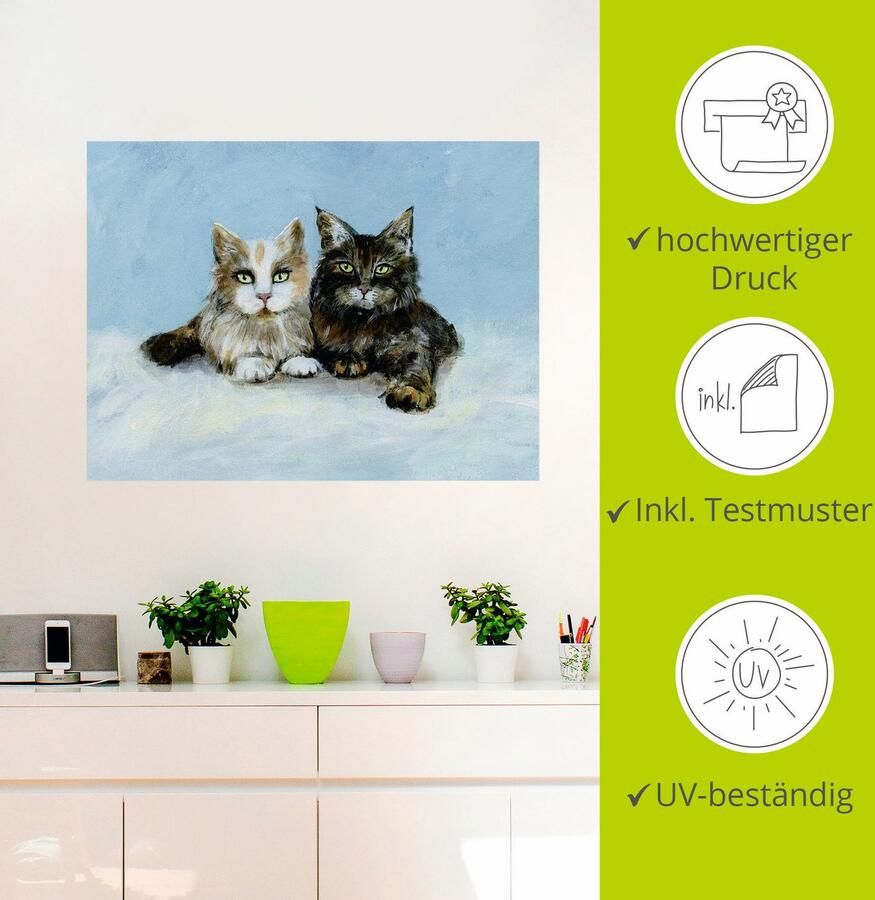 Artland Artprint Jonge Maine-Coon katten als muursticker in verschillende maten - Foto 2
