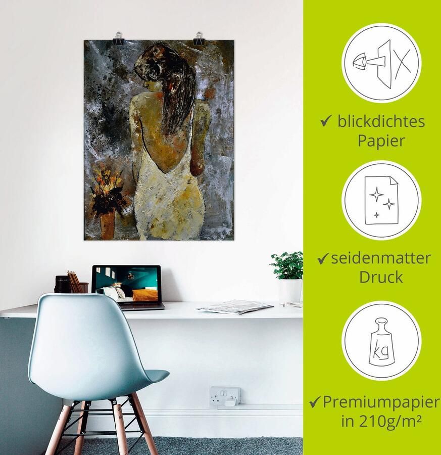 Artland Artprint Jonge vrouw als artprint op linnen poster in verschillende formaten maten - Foto 3