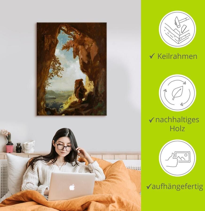 Artland Artprint Kabouter grot de eerste spoorweg als artprint op linnen poster in verschillende formaten maten - Foto 2