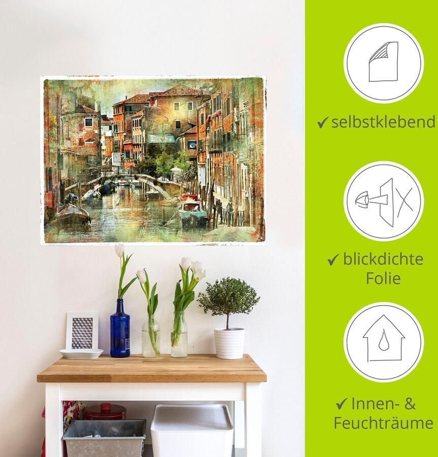 Artland Artprint Kanaal in Venetië als artprint op linnen poster muursticker in verschillende maten - Foto 4