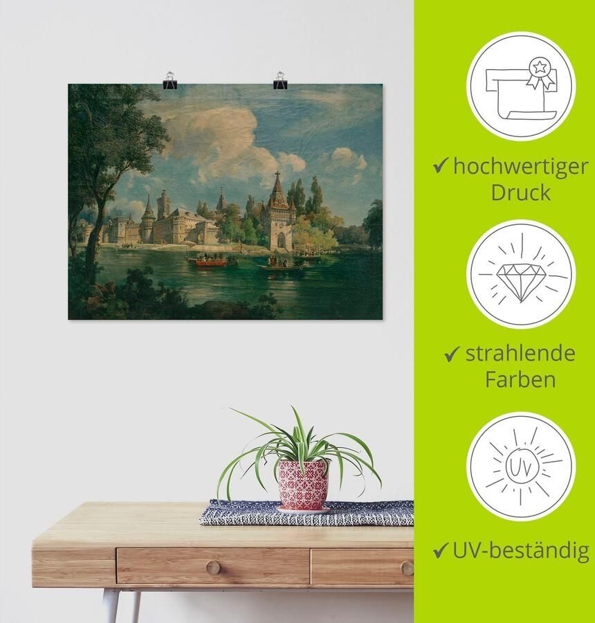 Artland Artprint Kasteel Laxenburg als artprint van aluminium artprint op linnen muursticker of poster in verschillende maten - Foto 3