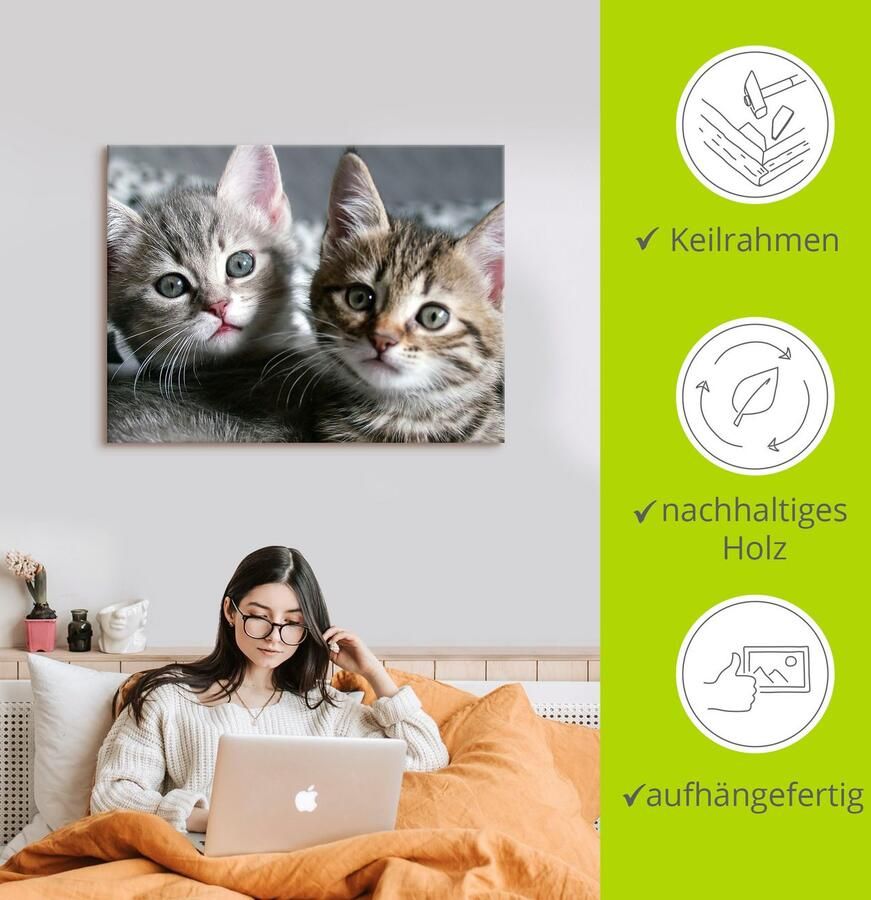 Artland Artprint Kat als artprint van aluminium artprint voor buiten artprint op linnen poster muursticker - Foto 3