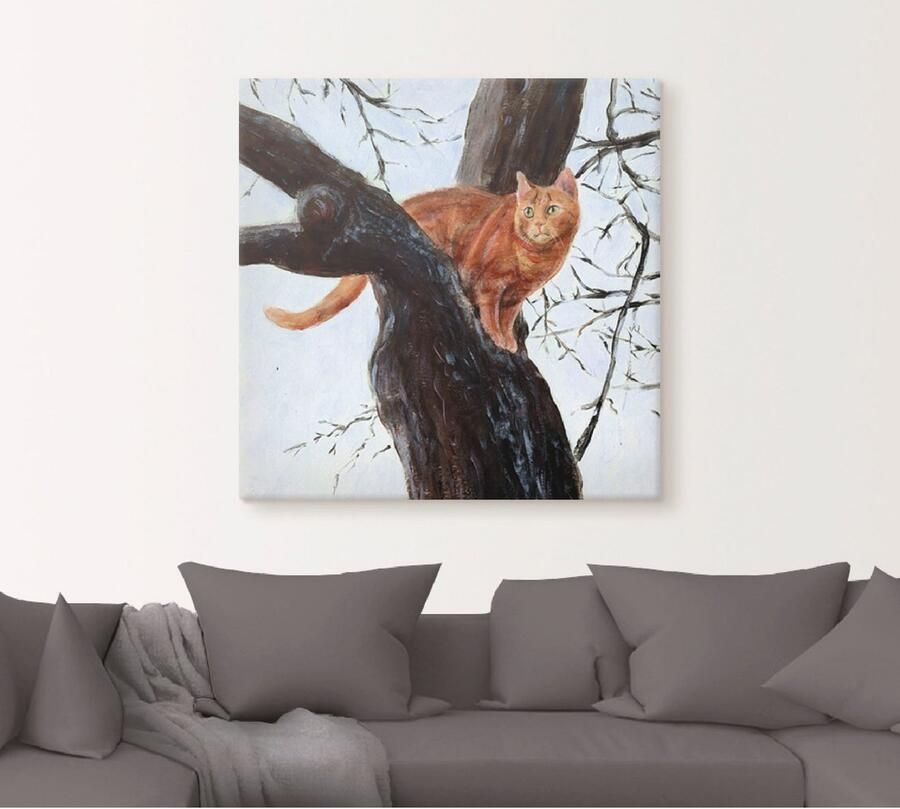 Artland Artprint op linnen Kat in boom - Foto 4