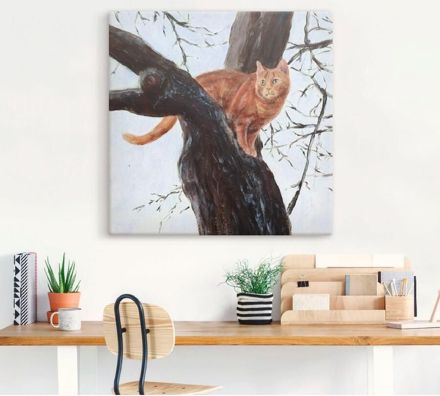 Artland Artprint op linnen Kat in boom - Foto 3