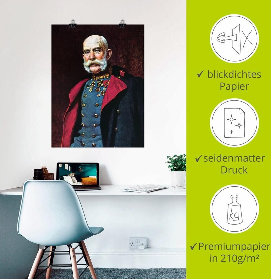 Artland Artprint Keizer Frans Joseph I. 1902 als artprint op linnen poster in verschillende formaten maten - Foto 2