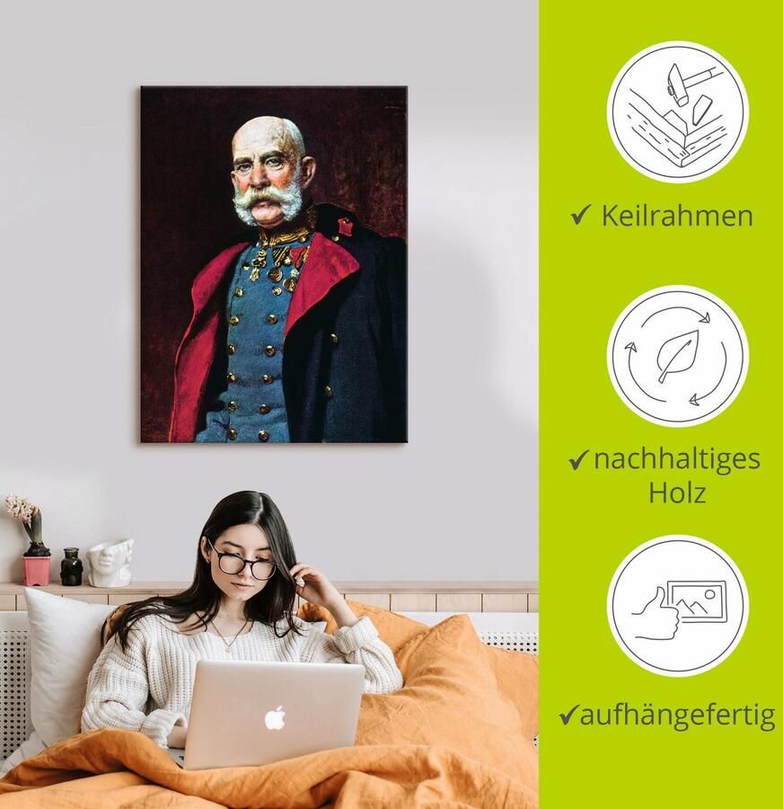 Artland Artprint Keizer Frans Joseph I. 1902 als artprint op linnen poster in verschillende formaten maten - Foto 2