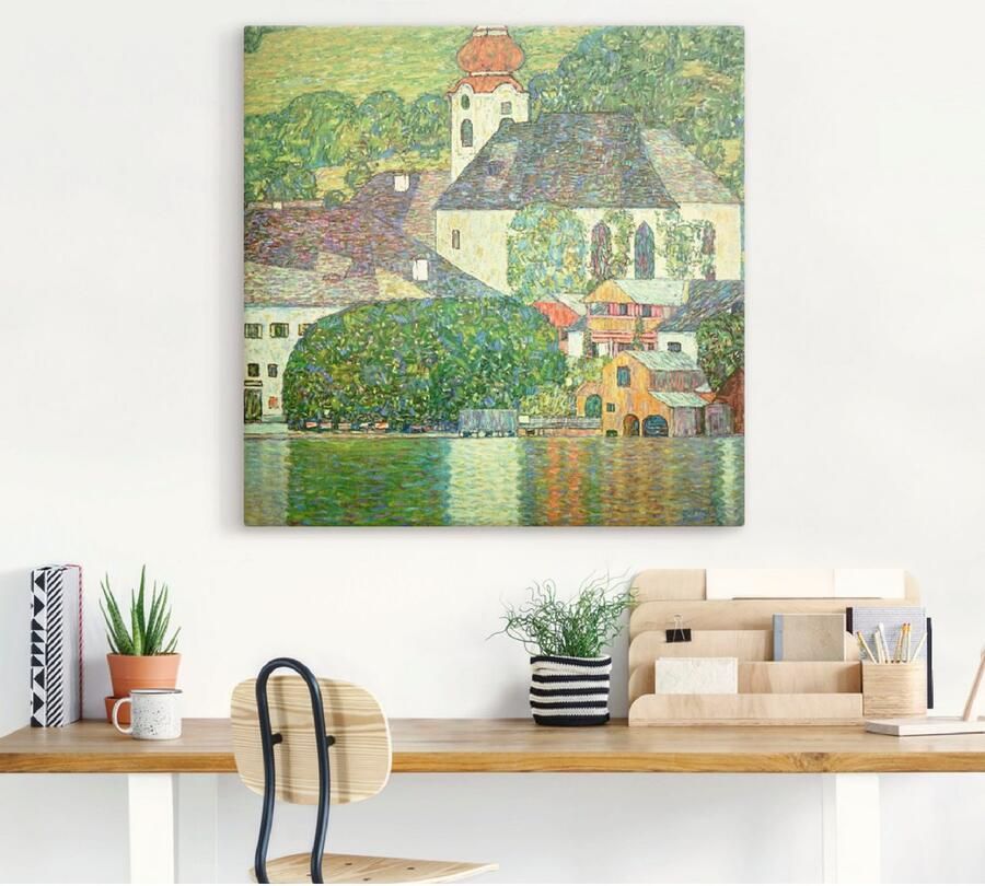 Artland Artprint Kerk in Unterach aan de Attersee. (D.198) als artprint op linnen poster in verschillende formaten maten - Foto 4