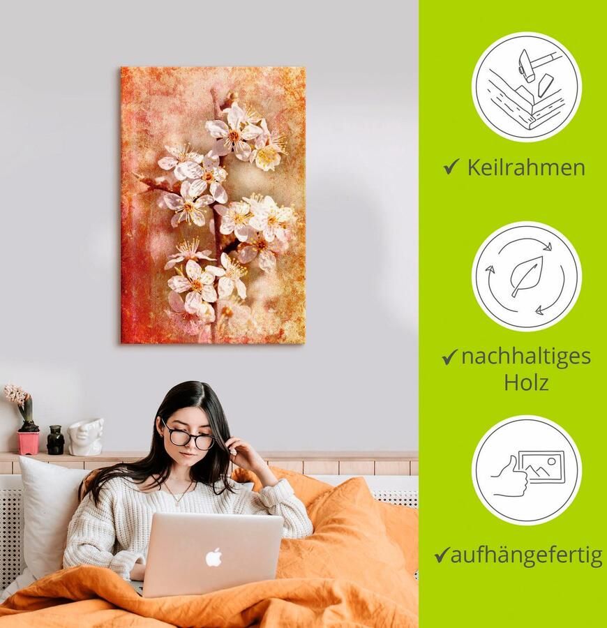 Artland Artprint Kersenbloesem als artprint op linnen poster in verschillende formaten maten