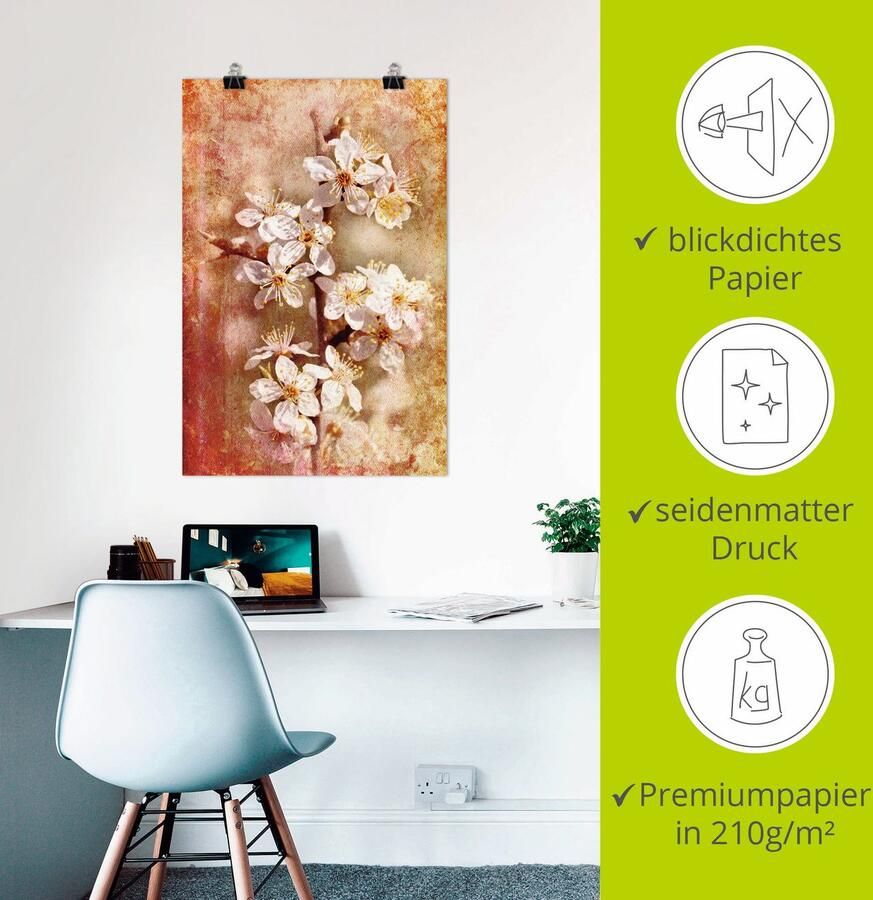 Artland Artprint Kersenbloesem als artprint op linnen poster in verschillende formaten maten - Foto 2