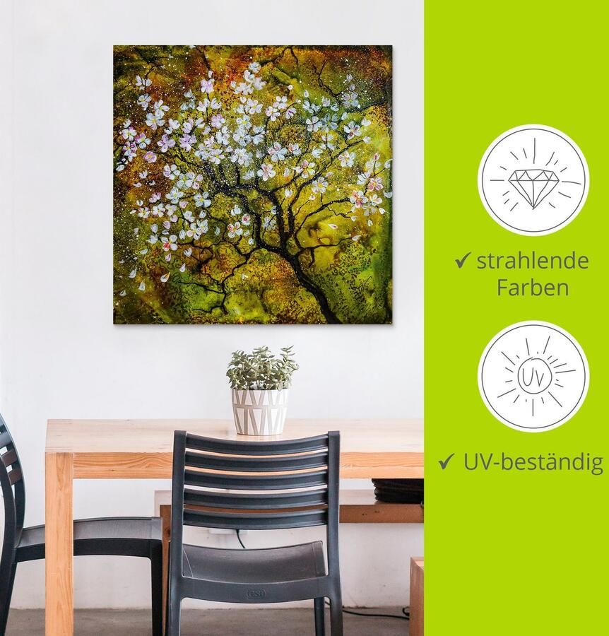 Artland Artprint Kersenbloesem als artprint van aluminium artprint op linnen muursticker verschillende maten - Foto 3