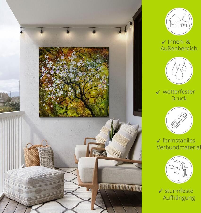 Artland Artprint Kersenbloesem als artprint van aluminium artprint op linnen muursticker verschillende maten - Foto 5