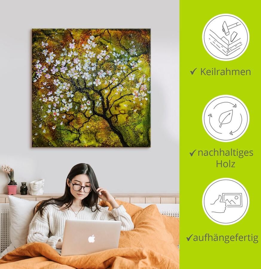 Artland Artprint Kersenbloesem als artprint van aluminium artprint op linnen muursticker verschillende maten - Foto 2