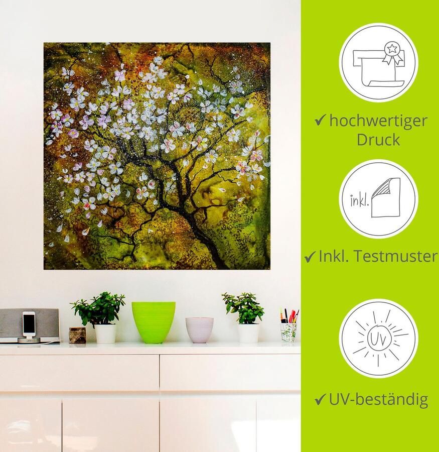 Artland Artprint Kersenbloesem als artprint van aluminium artprint op linnen muursticker verschillende maten - Foto 2