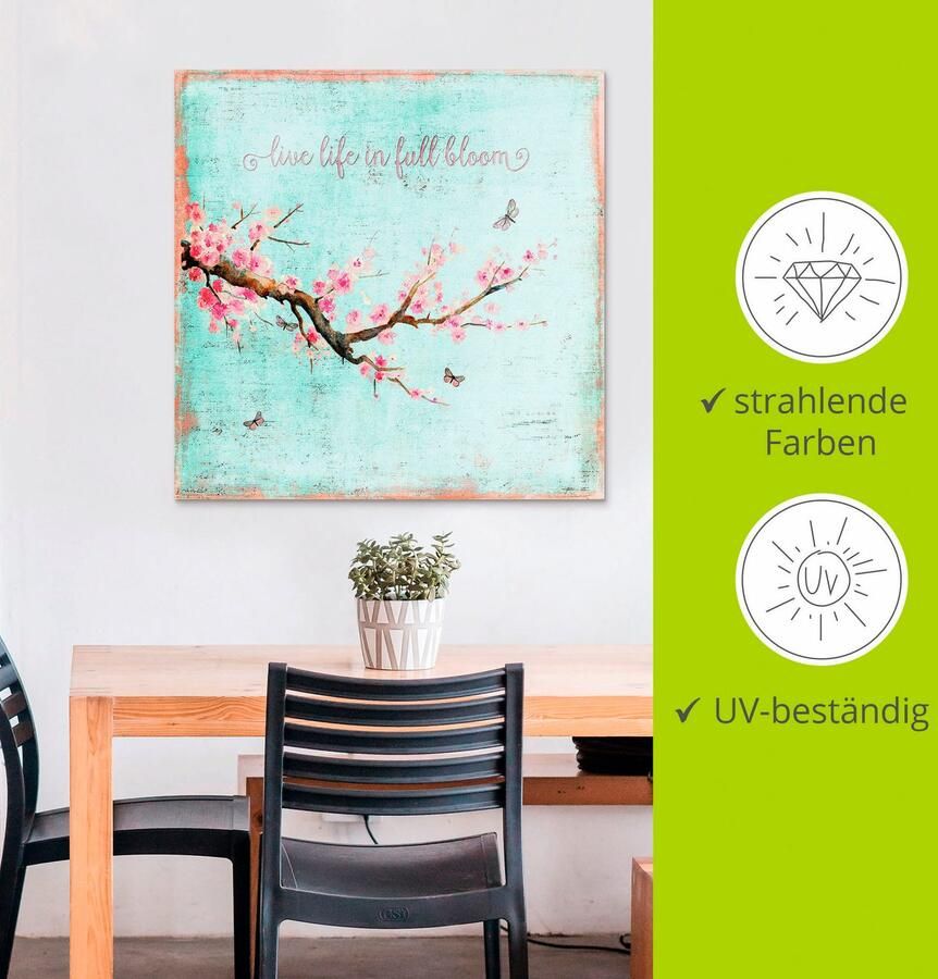 Artland Artprint Kersenbloesem als artprint van aluminium artprint voor buiten artprint op linnen poster muursticker - Foto 2