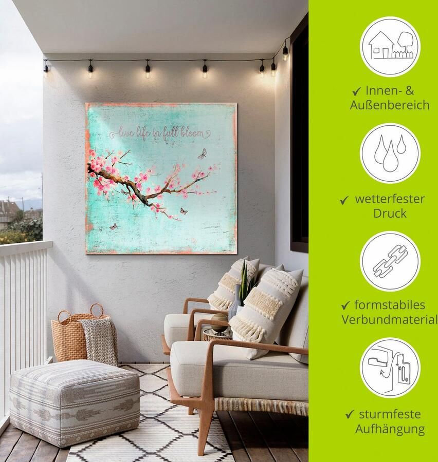 Artland Artprint Kersenbloesem als artprint van aluminium artprint voor buiten artprint op linnen poster muursticker - Foto 3