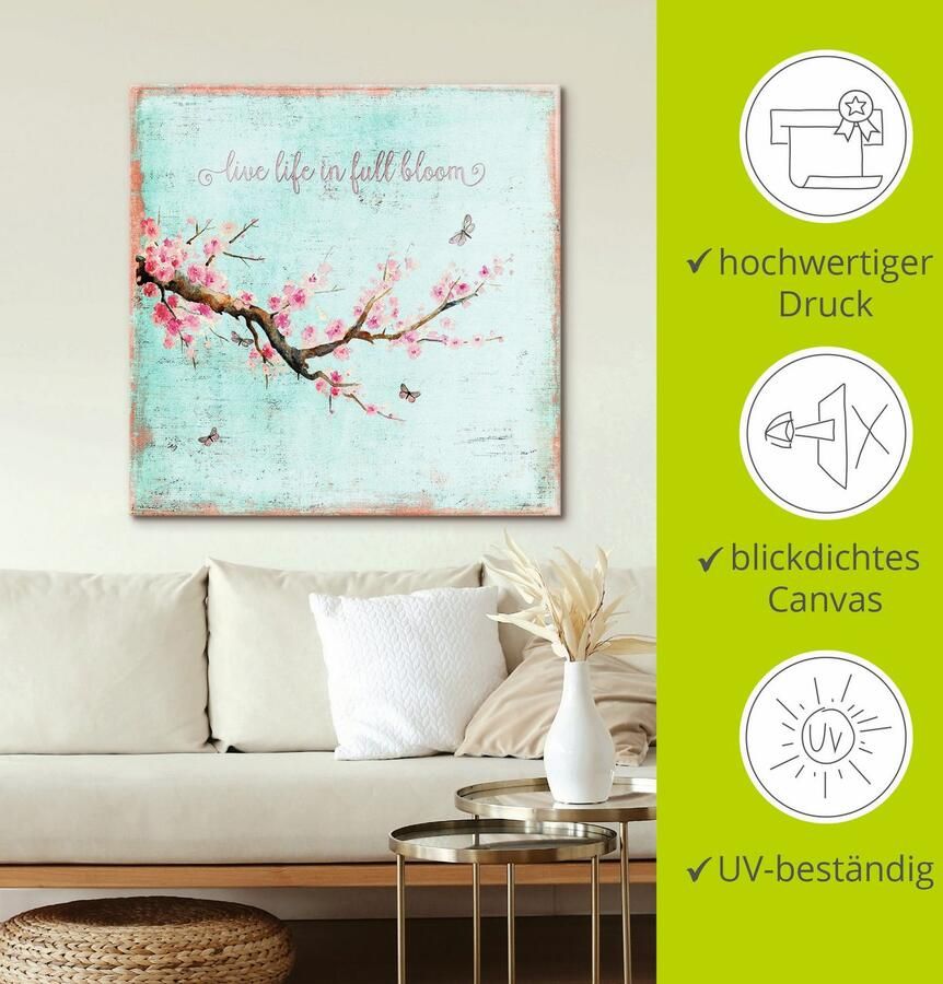 Artland Artprint Kersenbloesem als artprint van aluminium artprint voor buiten artprint op linnen poster muursticker - Foto 3