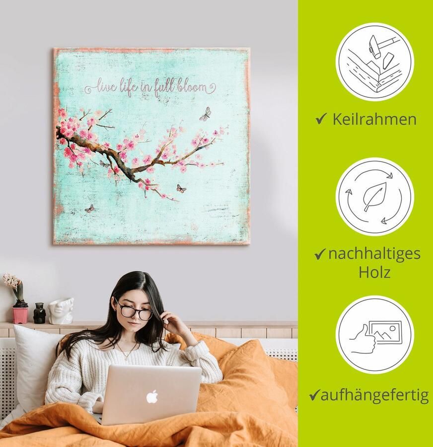 Artland Artprint Kersenbloesem als artprint van aluminium artprint voor buiten artprint op linnen poster muursticker - Foto 2