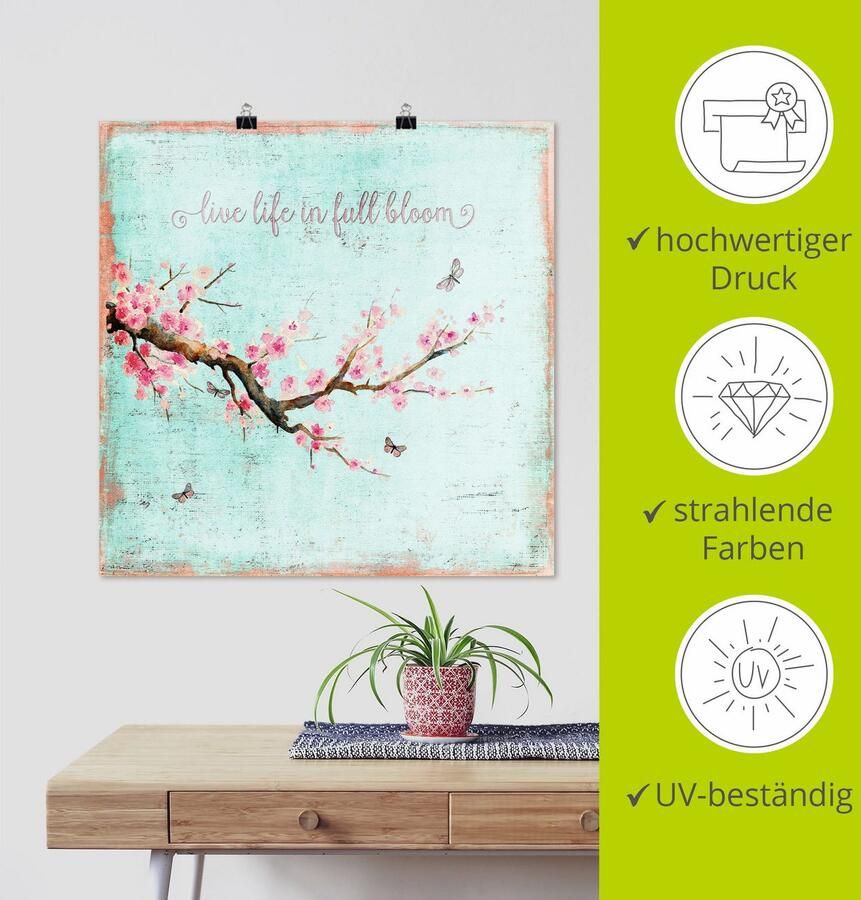 Artland Artprint Kersenbloesem als artprint van aluminium artprint voor buiten artprint op linnen poster muursticker - Foto 3