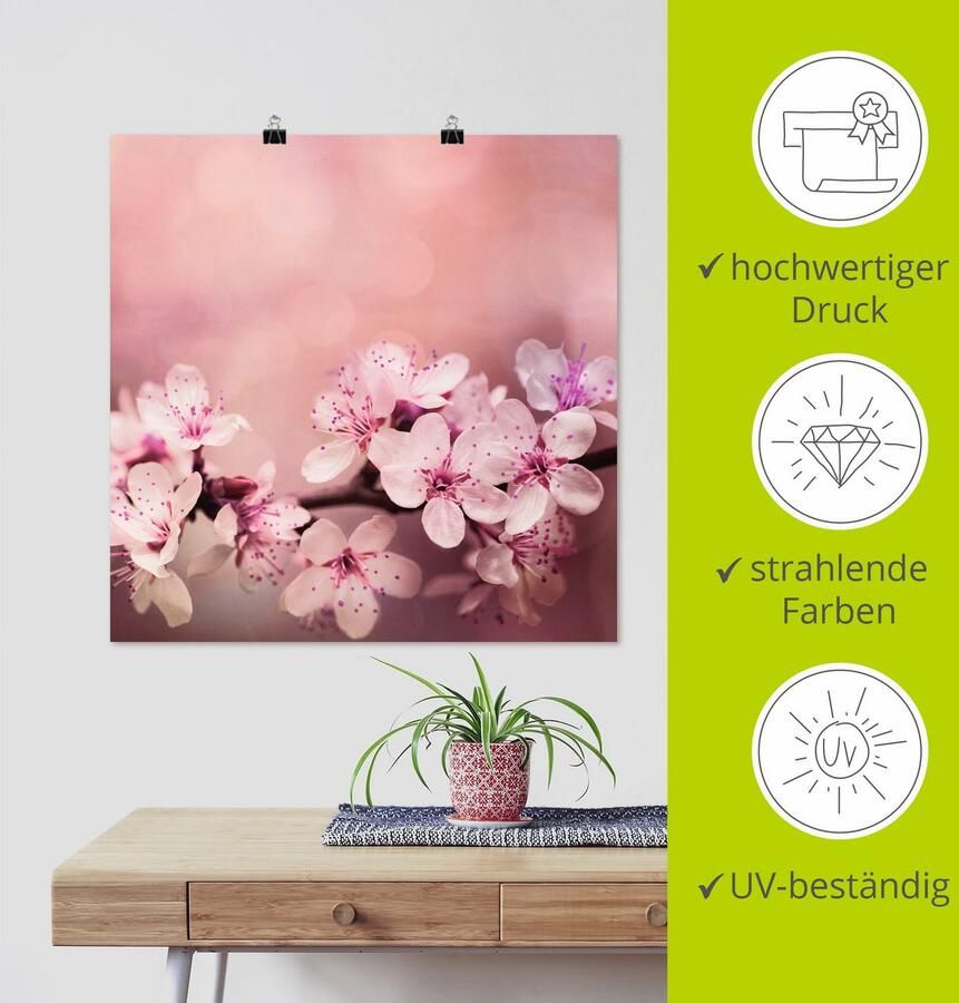 Artland Artprint Kersenbloesem als artprint van aluminium artprint voor buiten artprint op linnen poster in verschillende maten. maten - Foto 3