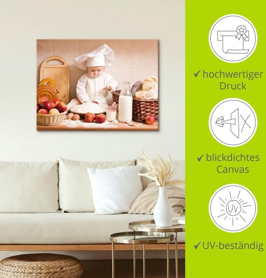 Artland Artprint Keuken jong kind bakken als artprint van aluminium artprint voor buiten artprint op linnen poster muursticker - Foto 4