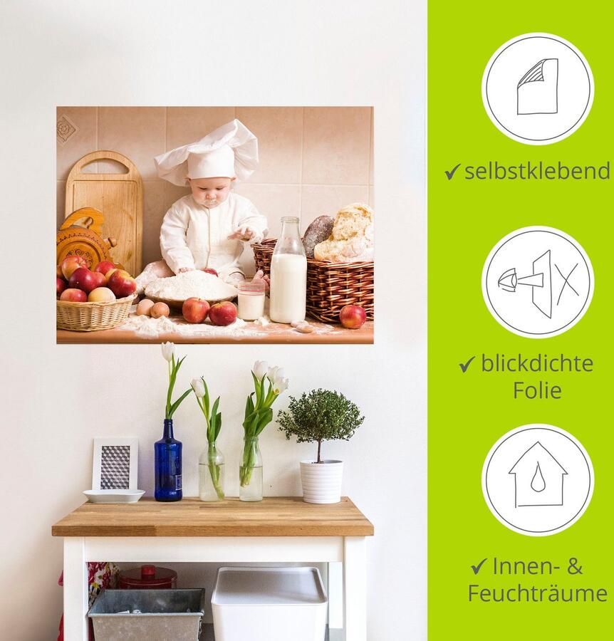 Artland Artprint Keuken jong kind bakken als artprint van aluminium artprint voor buiten artprint op linnen poster muursticker - Foto 5