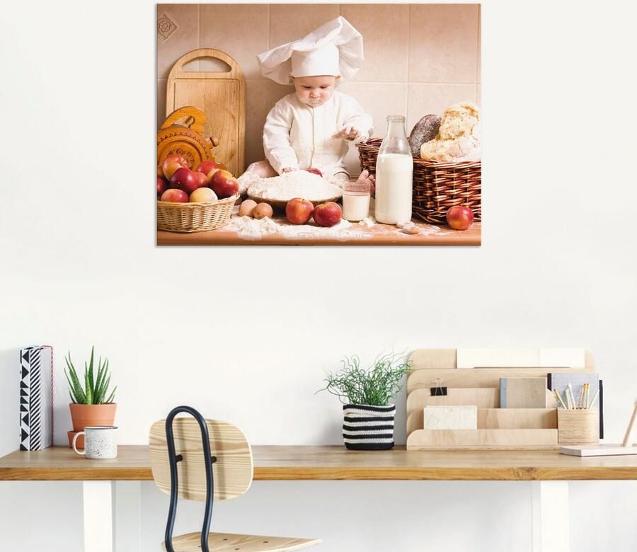 Artland Artprint Keuken jong kind bakken als artprint van aluminium artprint voor buiten artprint op linnen poster muursticker - Foto 6