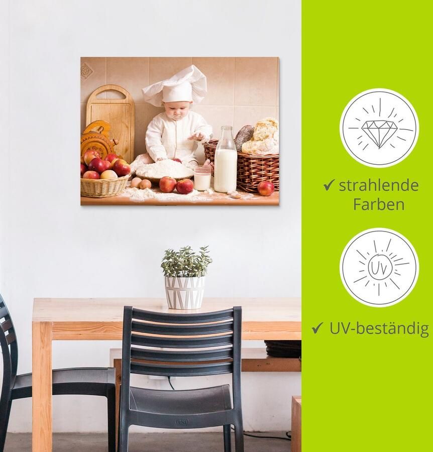 Artland Artprint Keuken jong kind bakken als artprint van aluminium artprint voor buiten artprint op linnen poster muursticker - Foto 3