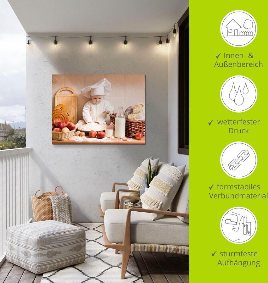 Artland Artprint Keuken jong kind bakken als artprint van aluminium artprint voor buiten artprint op linnen poster muursticker - Foto 5