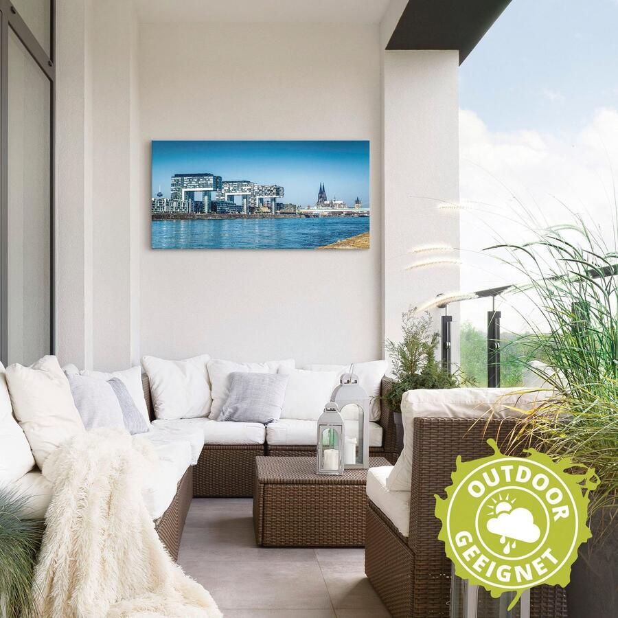 Artland Artprint Keulen Kranenhuizen en dom als artprint van aluminium artprint voor buiten artprint op linnen in verschillende maten