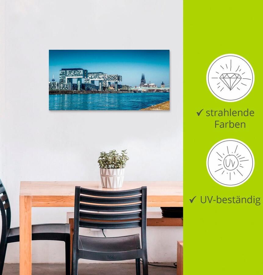 Artland Artprint Keulen Kranenhuizen en dom als artprint van aluminium artprint voor buiten artprint op linnen in verschillende maten - Foto 2