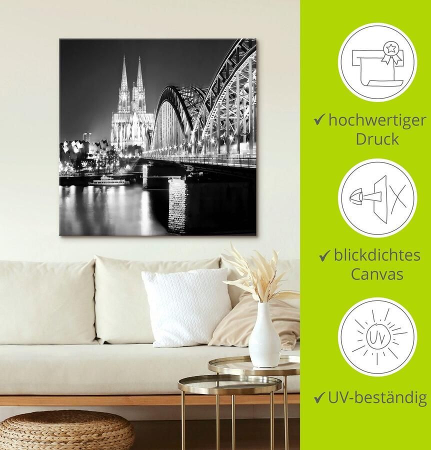 Artland Artprint Keulen Skyline abstracte collage 19 als artprint op linnen poster in verschillende formaten maten - Foto 3