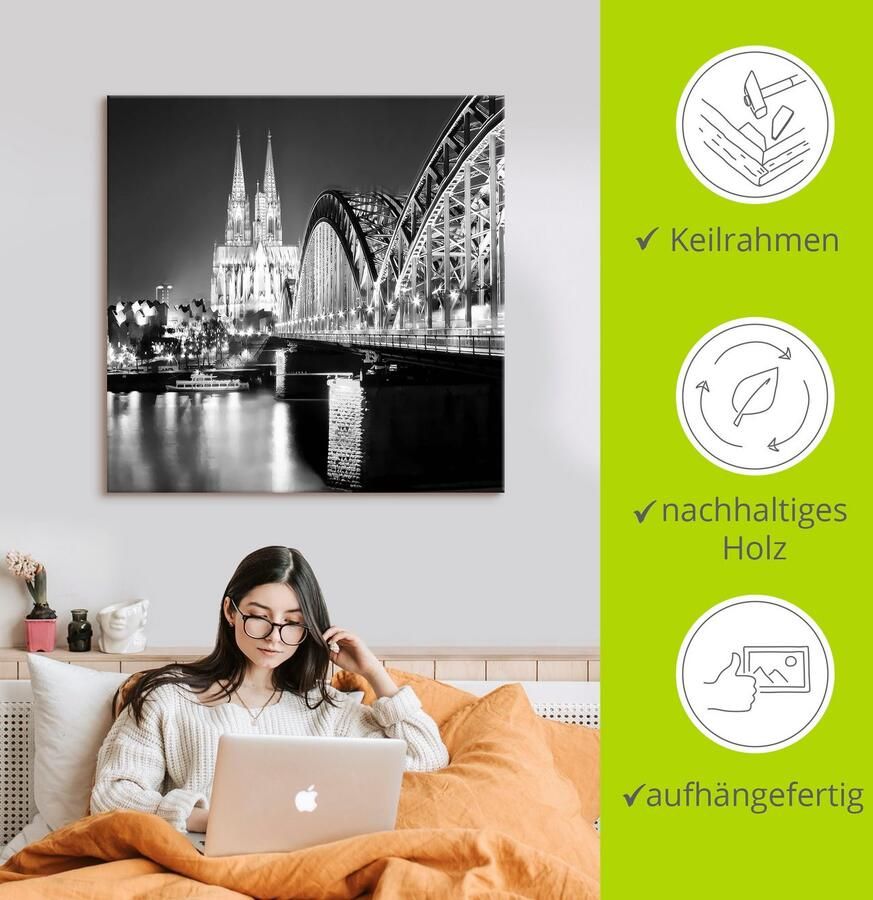 Artland Artprint Keulen Skyline abstracte collage 19 als artprint op linnen poster in verschillende formaten maten - Foto 2