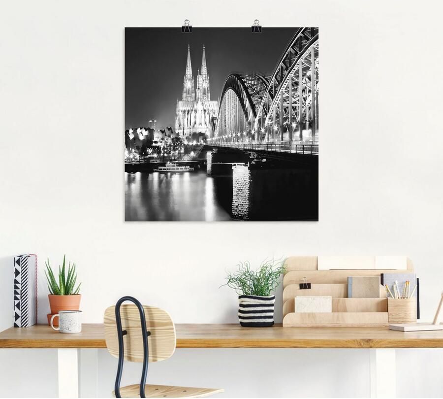 Artland Artprint Keulen Skyline abstracte collage 19 als artprint op linnen poster in verschillende formaten maten - Foto 4