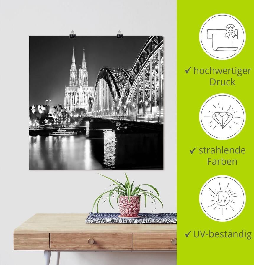 Artland Artprint Keulen Skyline abstracte collage 19 als artprint op linnen poster in verschillende formaten maten - Foto 3