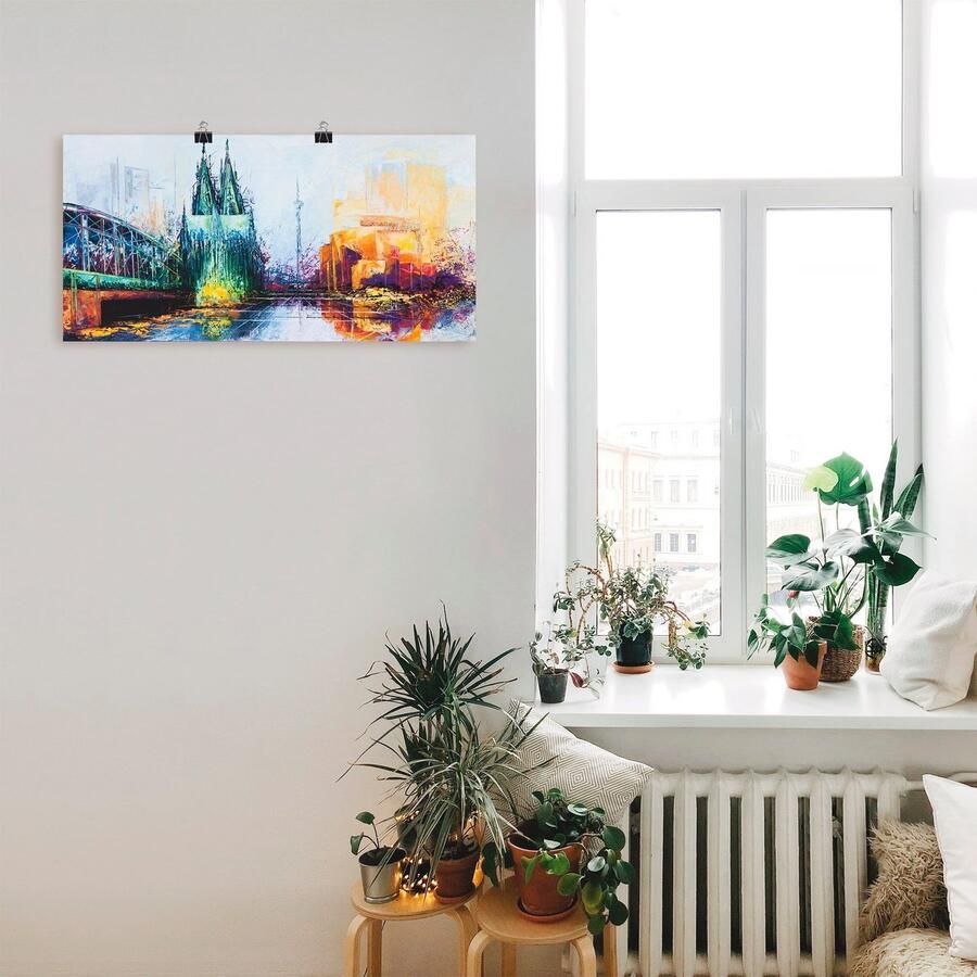 Artland Artprint Keulen Skyline als artprint op linnen poster in verschillende formaten maten