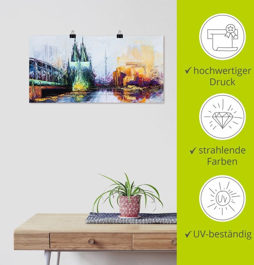 Artland Artprint Keulen Skyline als artprint op linnen poster in verschillende formaten maten - Foto 3