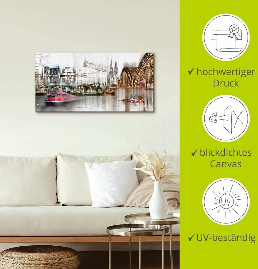 Artland Artprint Keulen Skyline collage I als artprint op linnen poster in verschillende formaten maten - Foto 2