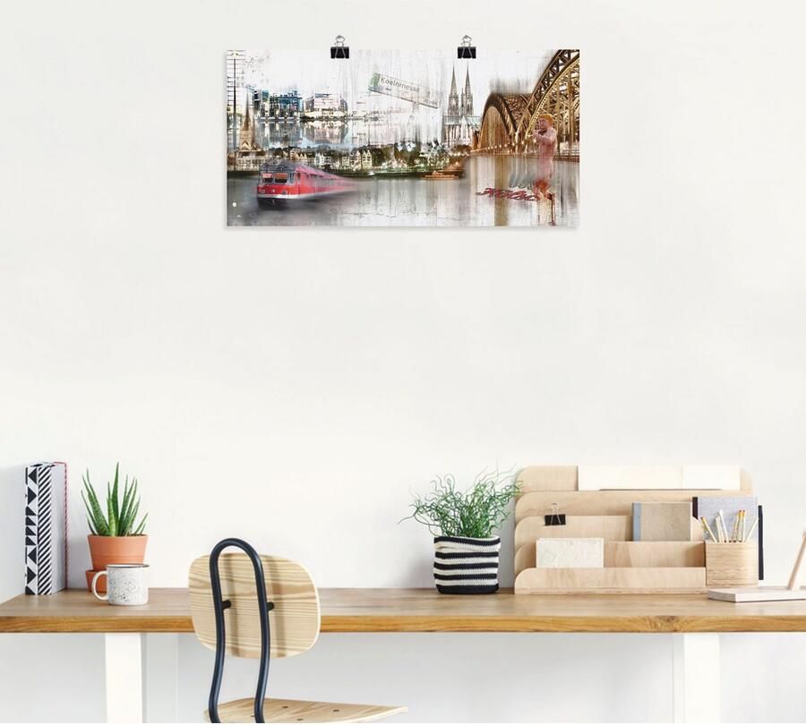 Artland Artprint Keulen Skyline collage I als artprint op linnen poster in verschillende formaten maten - Foto 4