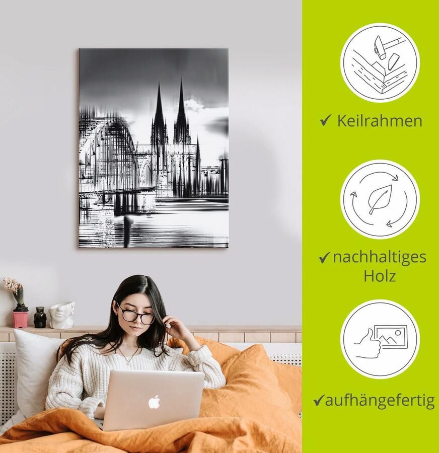 Artland Artprint Keulen Skyline collage III als artprint op linnen poster muursticker in verschillende maten - Foto 2