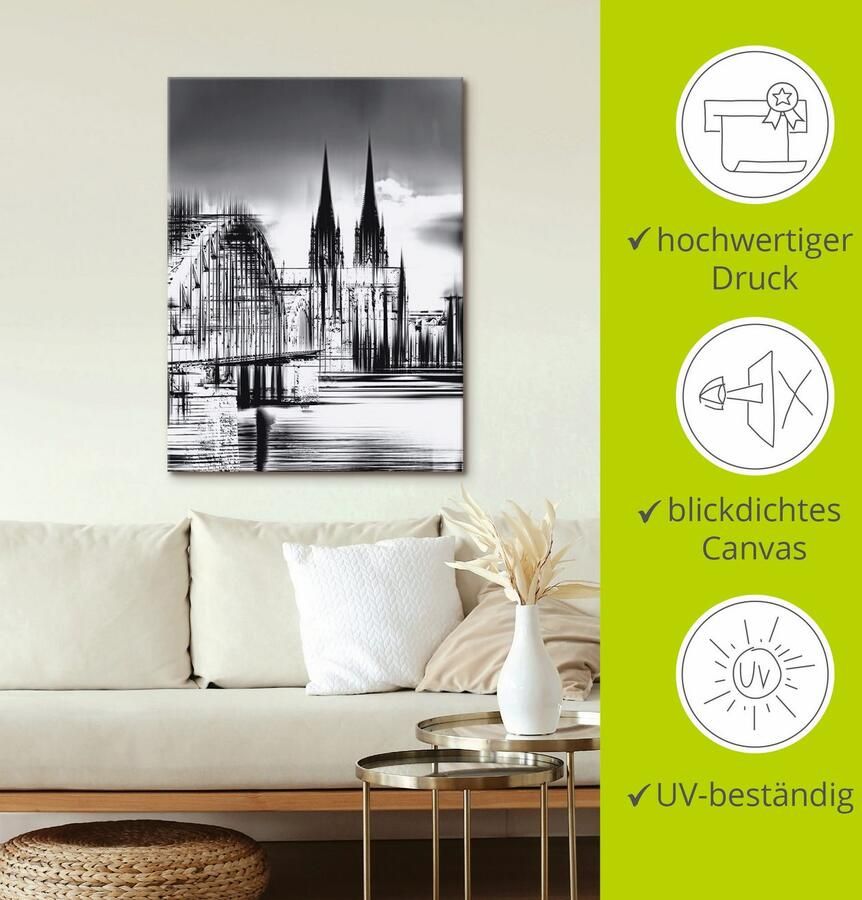 Artland Artprint Keulen Skyline collage III als artprint op linnen poster muursticker in verschillende maten - Foto 3