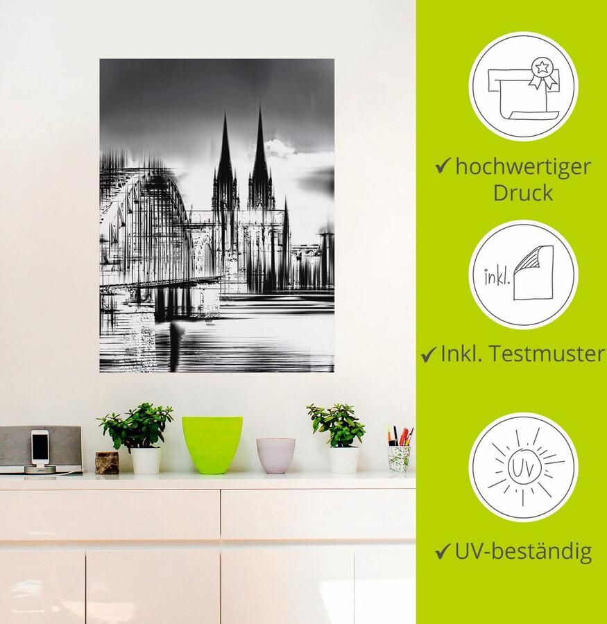 Artland Artprint Keulen Skyline collage III als artprint op linnen poster muursticker in verschillende maten - Foto 2